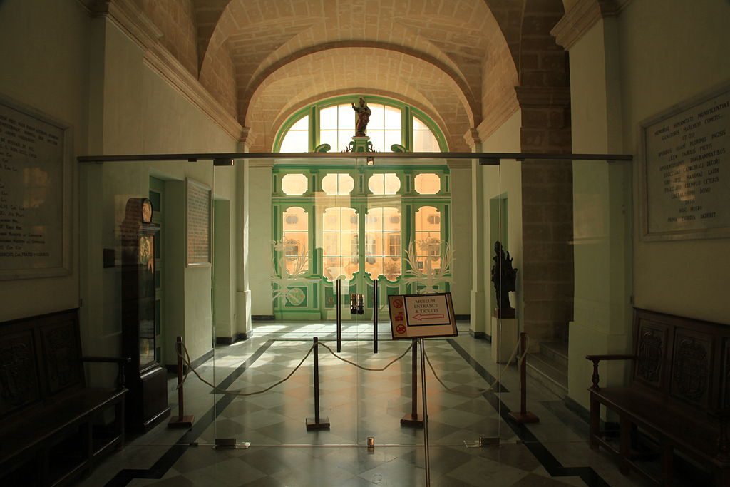 The entrance to the Cathedral Museum situated in Mdina adjacent to the Cathedral