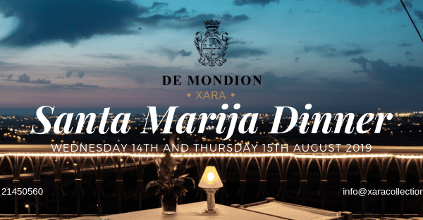The official poster of the annual Santa Marija Dinner at the de Mondion Restaurant, The Xara Palace Relais & Chateaux, Mdina, Malta