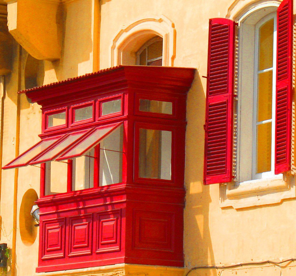 Maltese Traditional Red Balcony